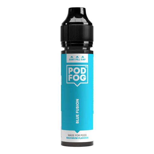 POD FOG Blue Fusion 60ml Long Fill, ideal for pod devices, features easy fill cap and maximum flavor for vape enthusiasts.