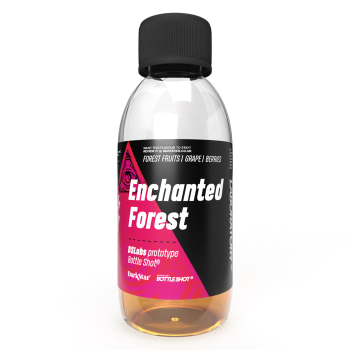 Enchanted Forest Bottle Shot with forest fruits, grape, and berries. Perfectly mixed at 20% for a rich aroma, steep for one week.